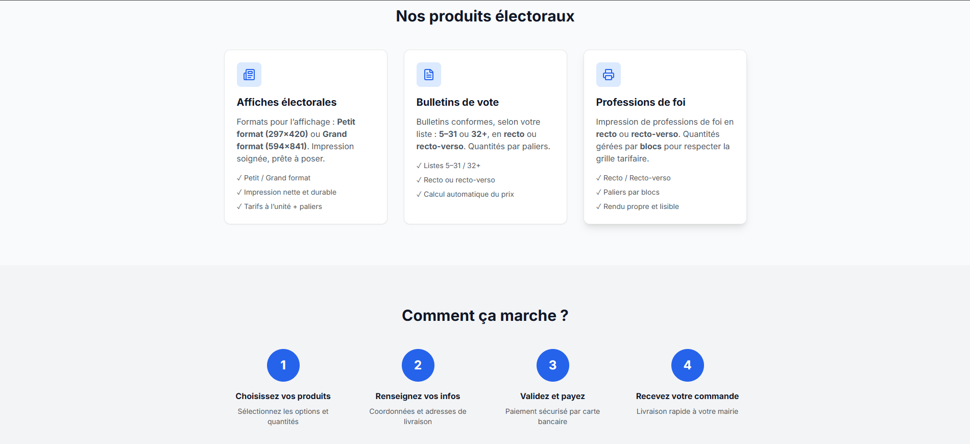 Section produits électoraux IPP Election